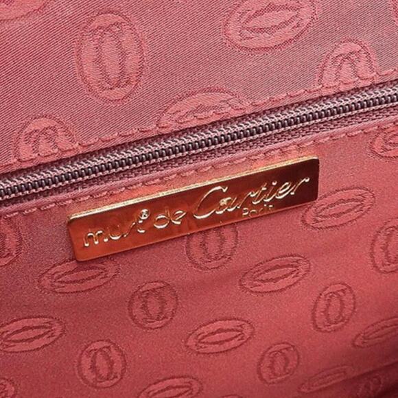 Cartier Vintage Leather Handbag Must De Cartier Bordeaux Burgundy Color - Picture 6 of 15